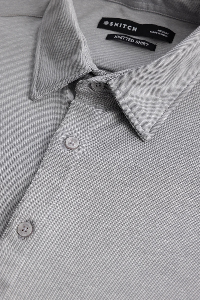 CollarEase Light Grey Plain Shirt