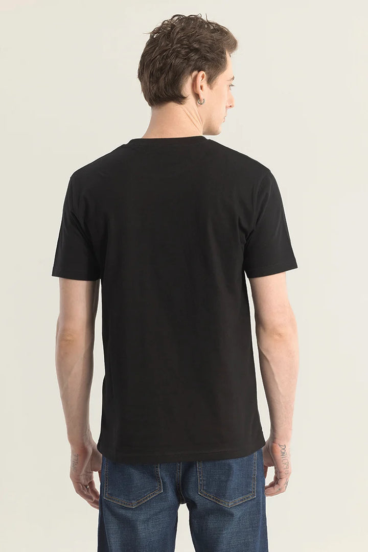 Black Subtle Stylusion Printed T-Shirt