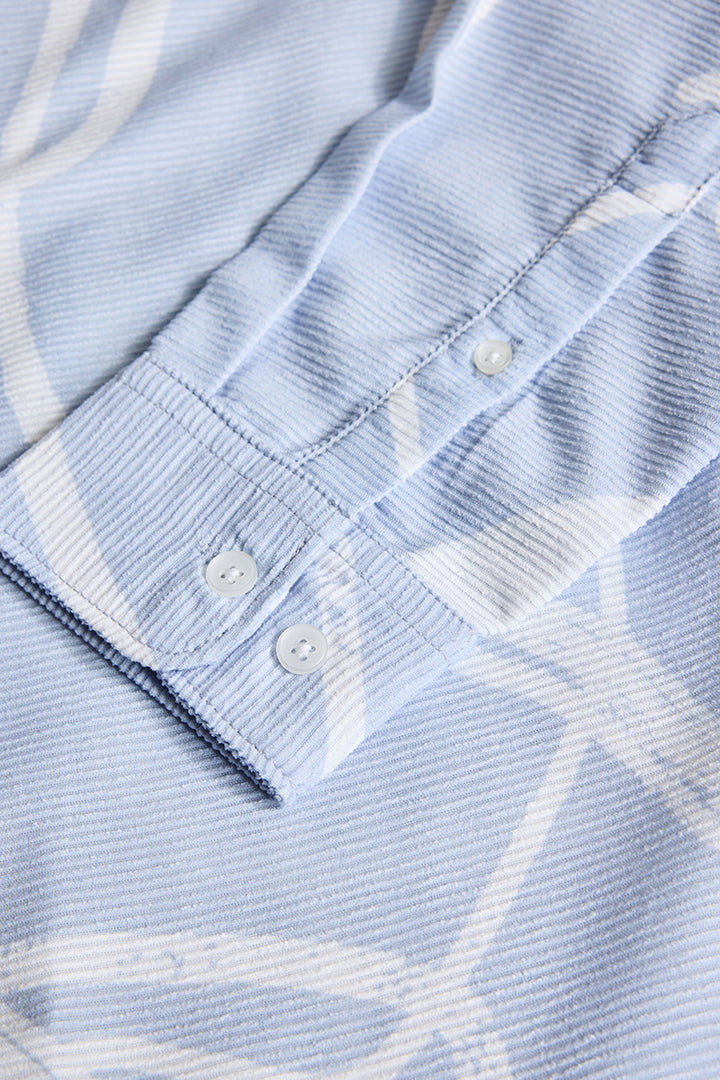 Light Blue Textured Abstract Shirt