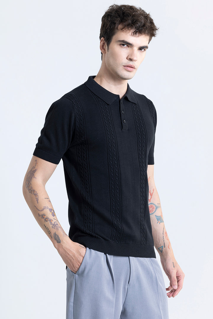 Infiniteknit Black Polo T-Shirt