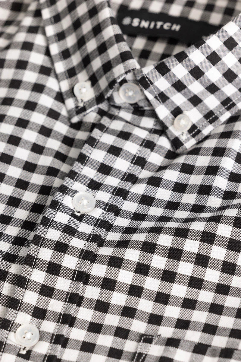 Black Gingham Checks Shirt