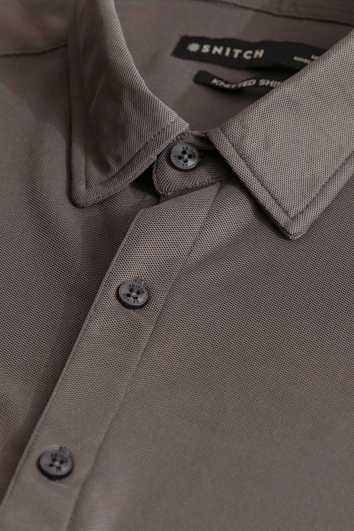 Carmine Grey Knitted Shirt