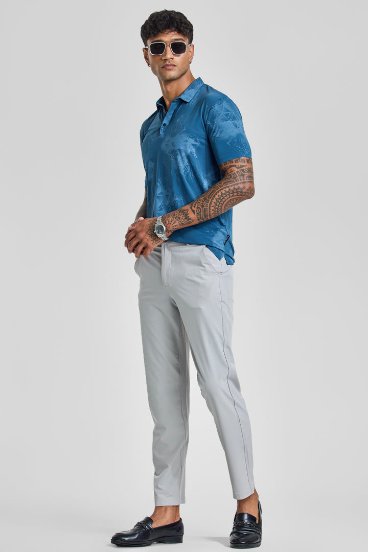 Light Grey Slim Fit Stretch Chinos