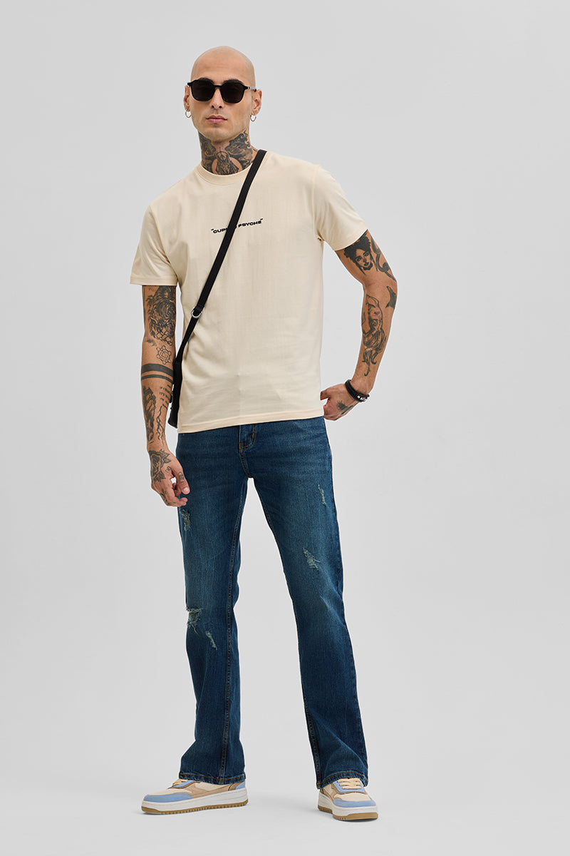 Triumph Beige Printed Slim Fit T-Shirt