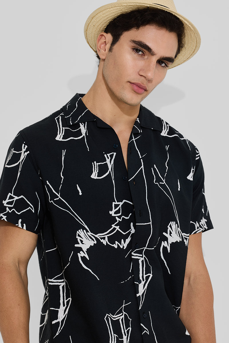 Black Cuban Abstract Shirt