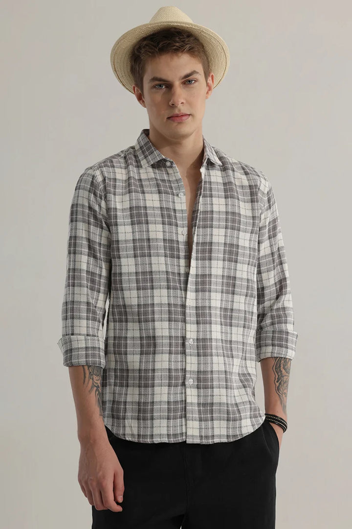 Plaided Grey Check Shirt