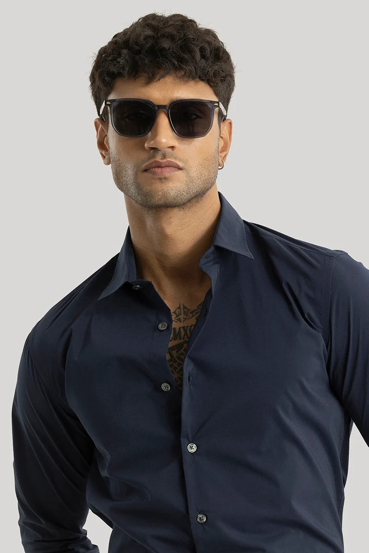 Quinnie Navy Plain Shirt