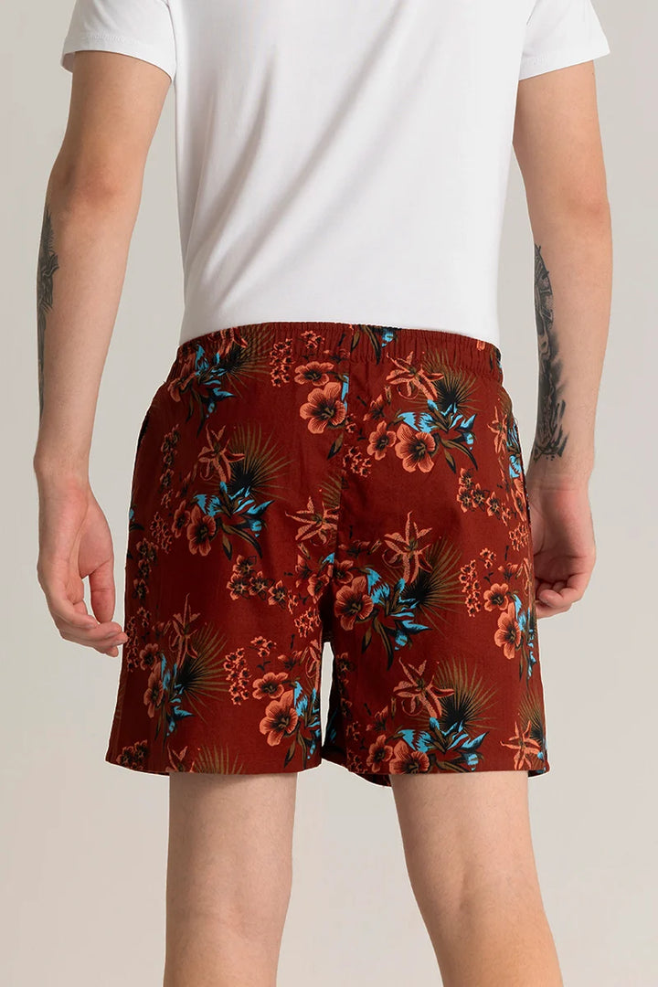 Eivind Floral Rustic Red Boxer