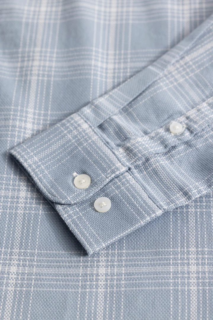 Fleur Light Blue Checks Shirts