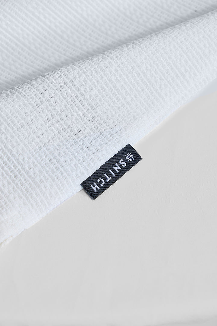 White Textured Polo T-Shirt