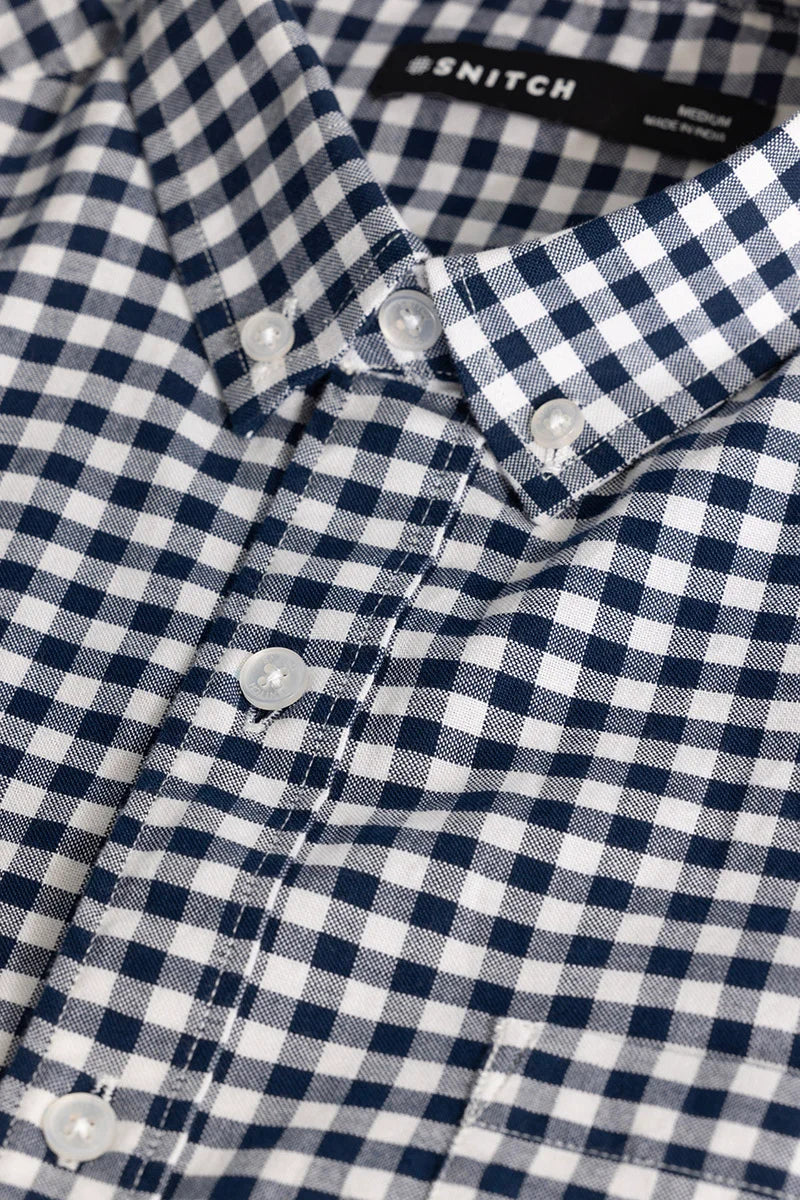 Navy Gingham Checks Shirt