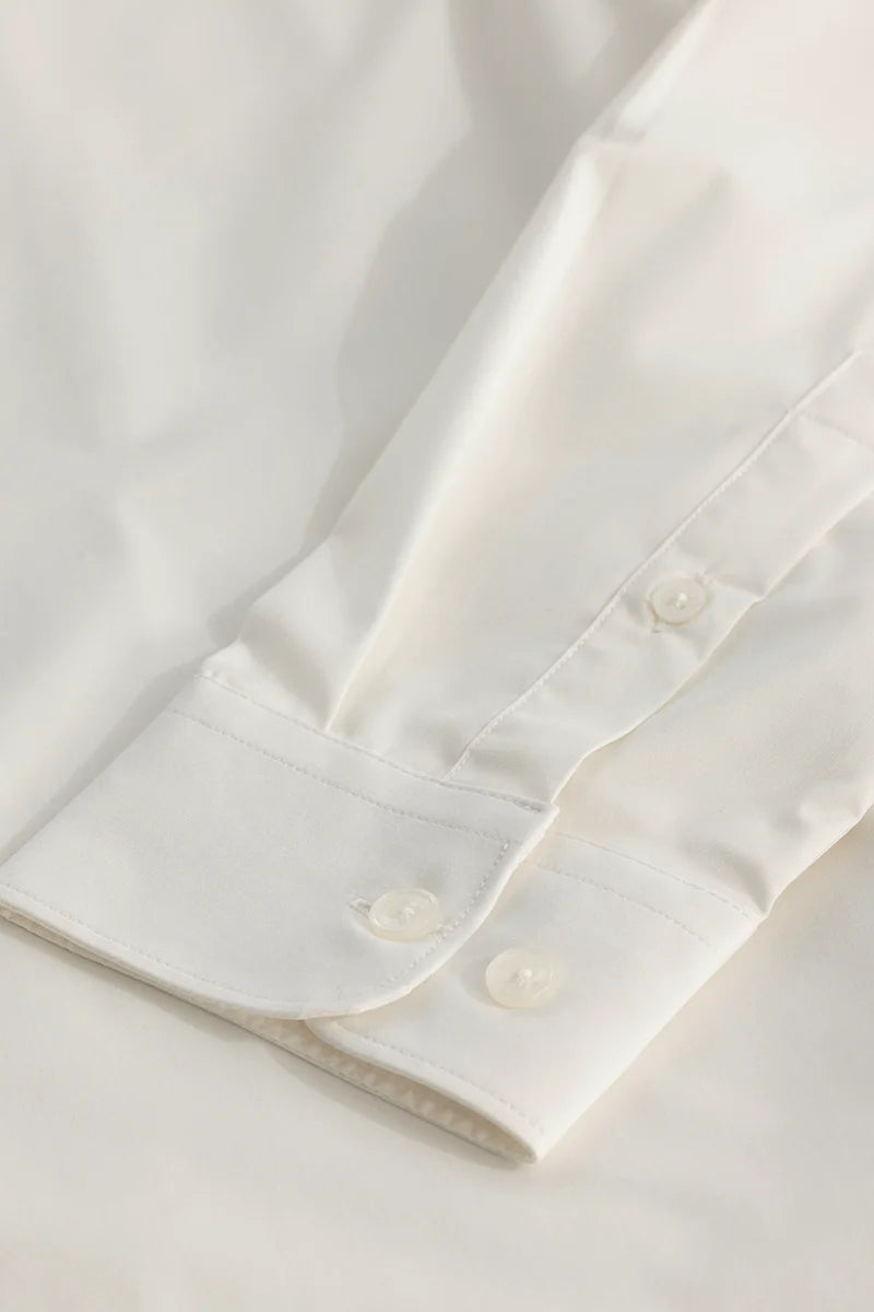 White Plain Mandarin Shirt