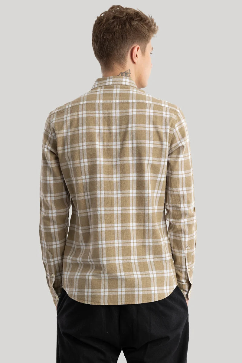 Freydis Light Brown Checks Shirts