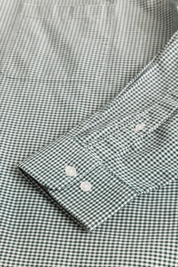 Rugero Dark Green Checks Plus Size Shirt