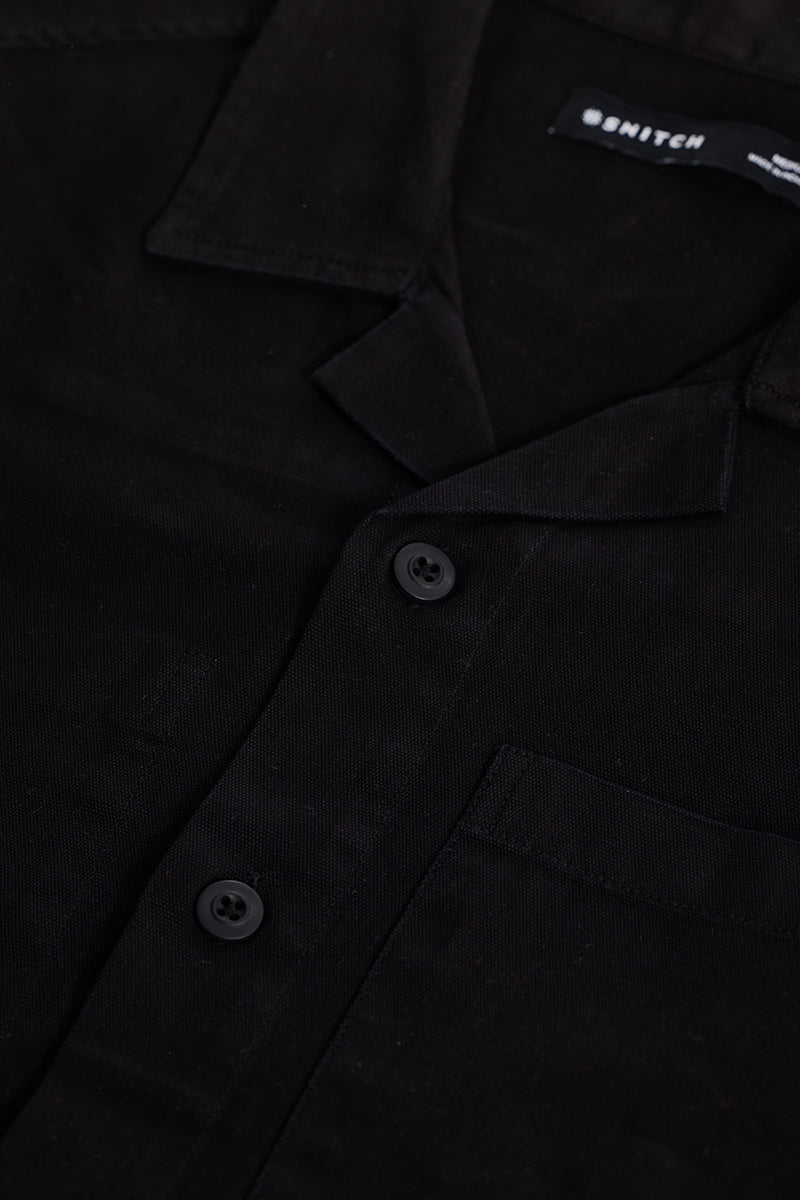 Black Relaxed Fit Overshirt