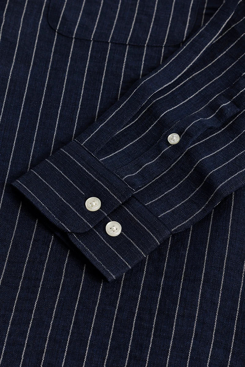 Linen Line Navy Stripe Shirt