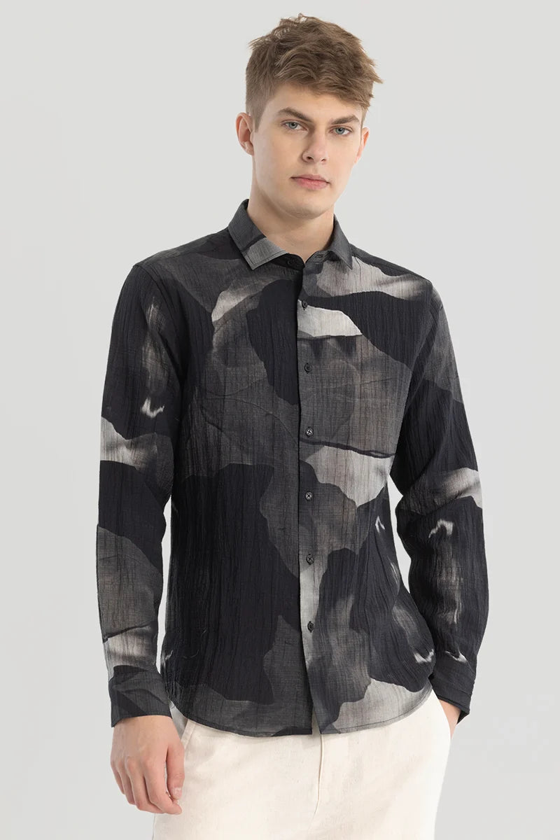 Black Textured Abstract Shirt