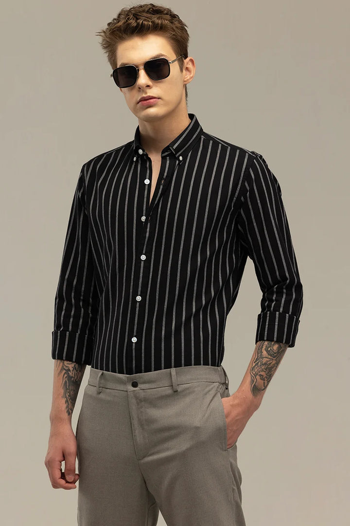 Bodil Black Striped Shirt