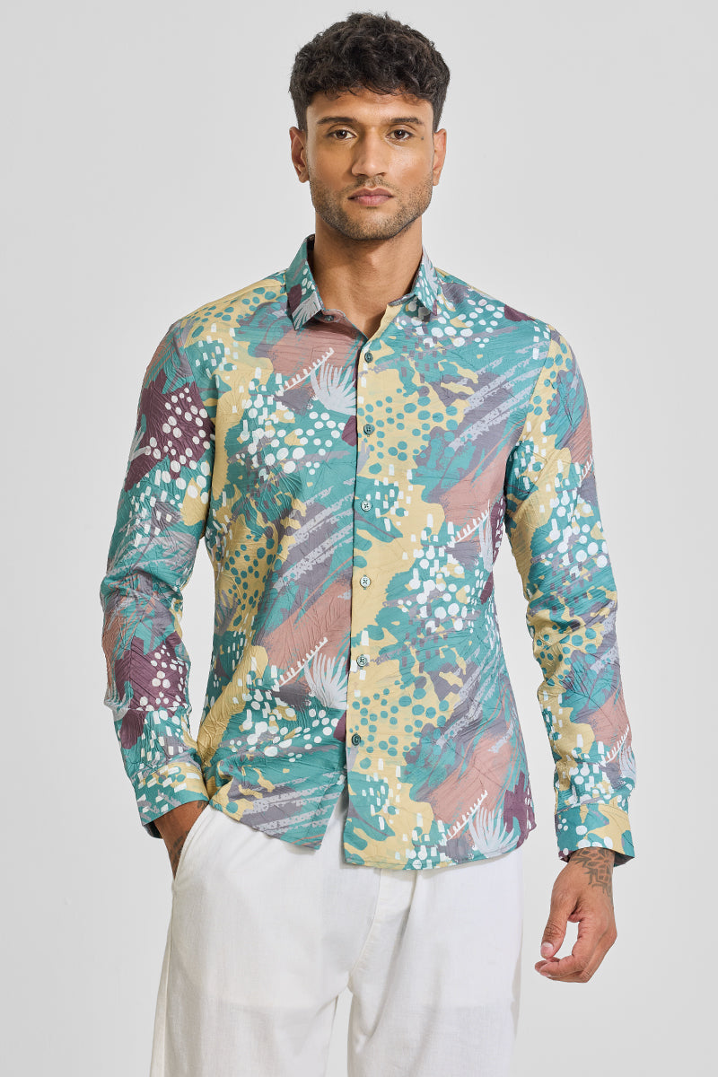 Multi Abstract Slim Fit Shirt