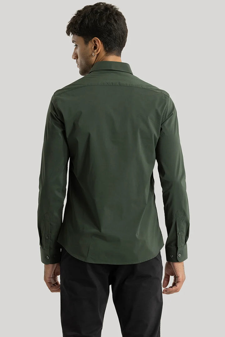 Quinnie Dark Green Plain Shirt