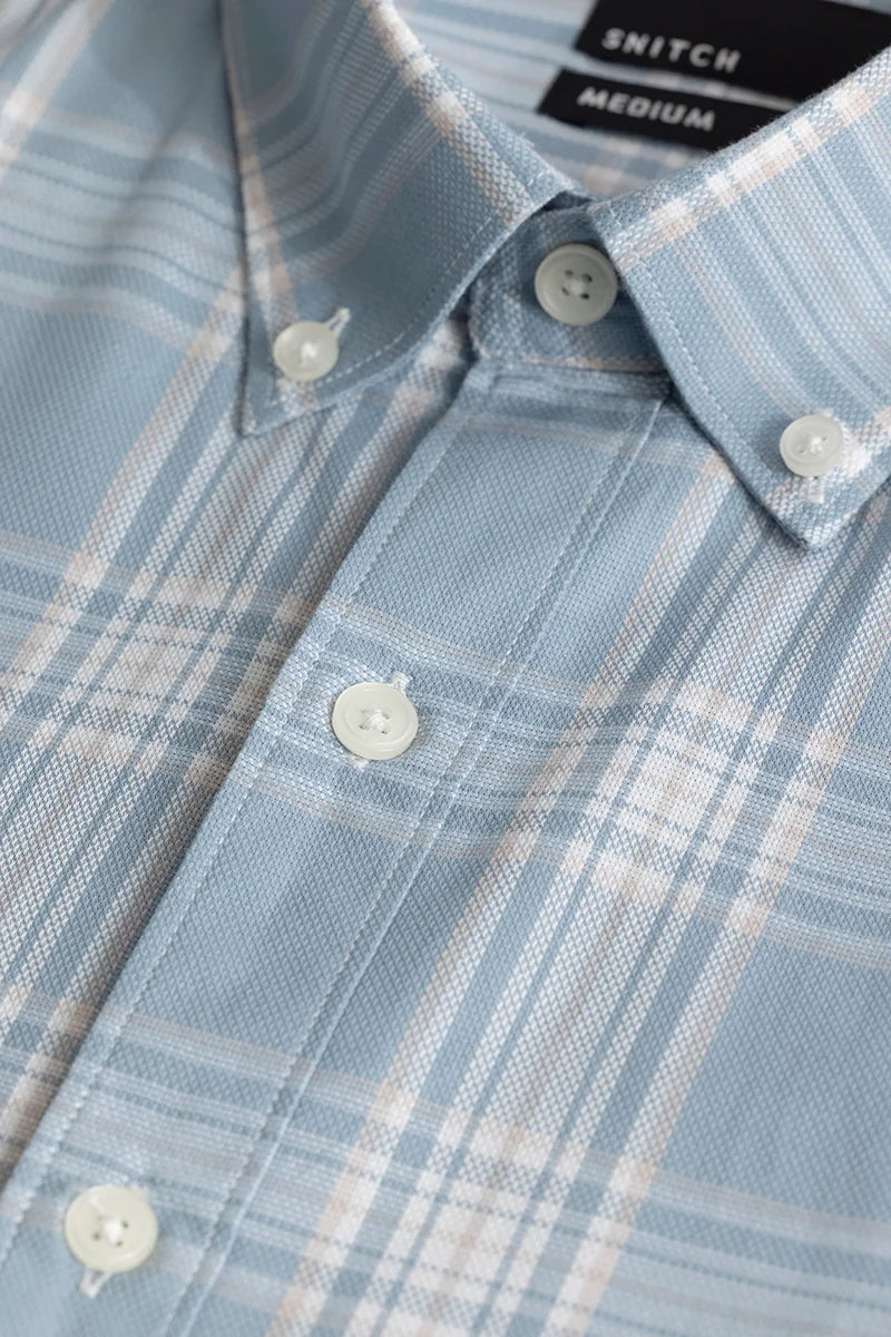 Franco Light Blue Checks Shirt