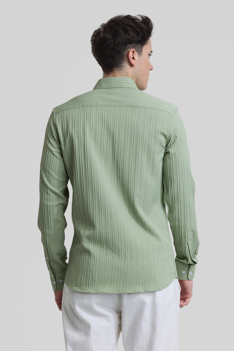 Sage Stripes Slim Fit Shirt