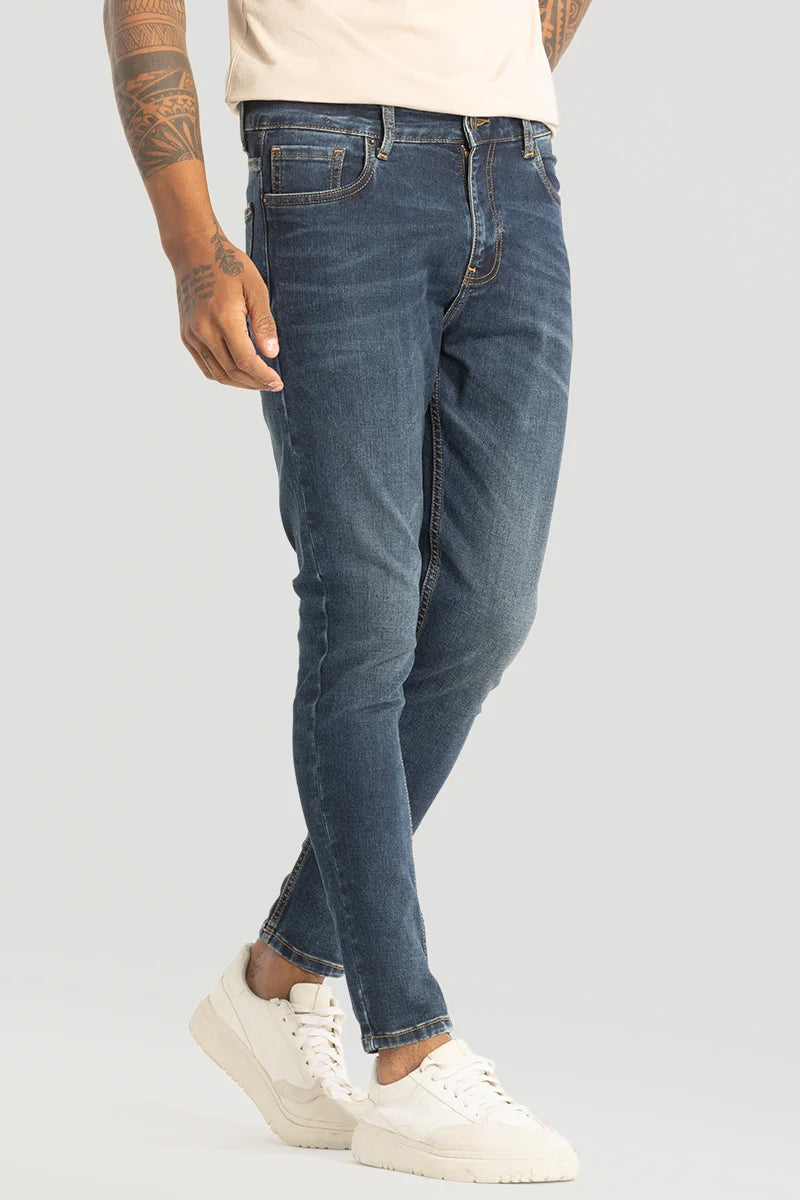 Dark Blue Plain Skinny Fit Jeans