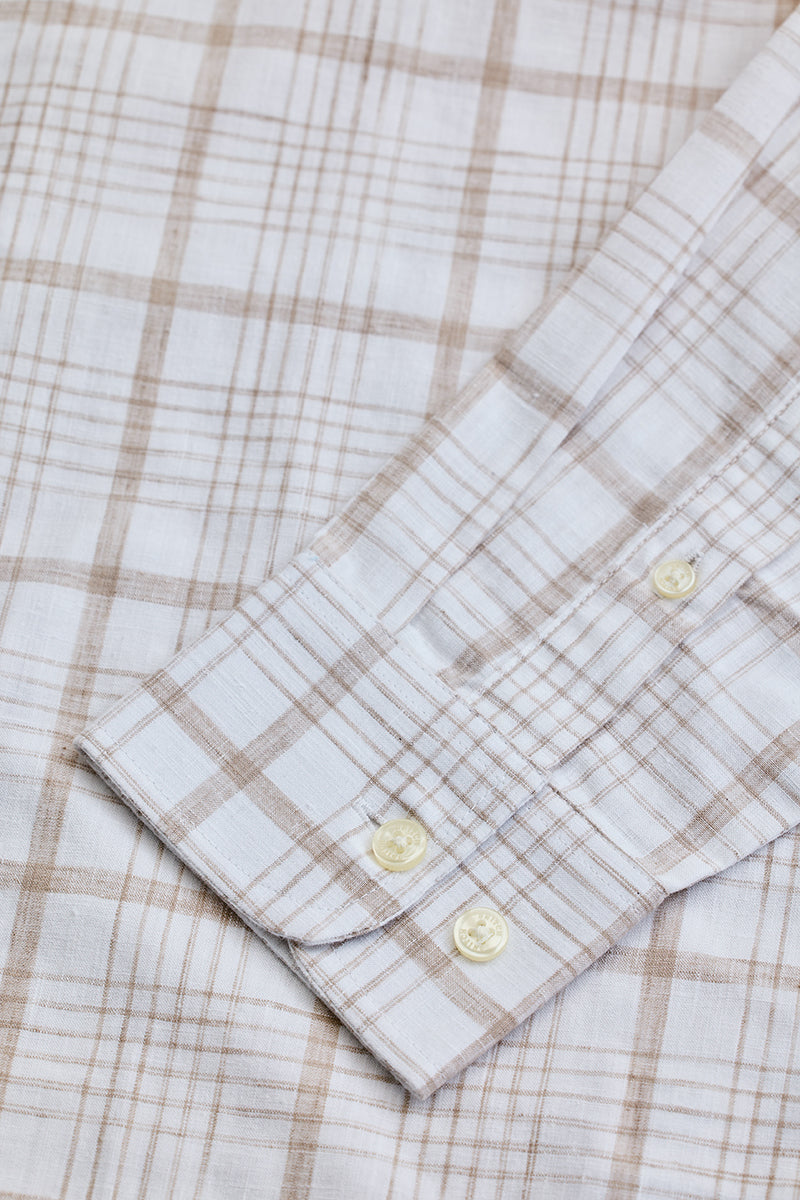 Beige Checks Oxford Shirt