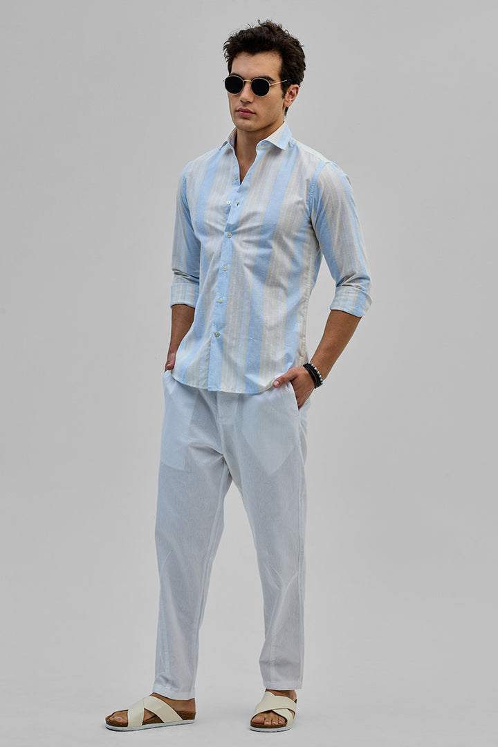 Light Blue Stripes Slim Fit Shirt