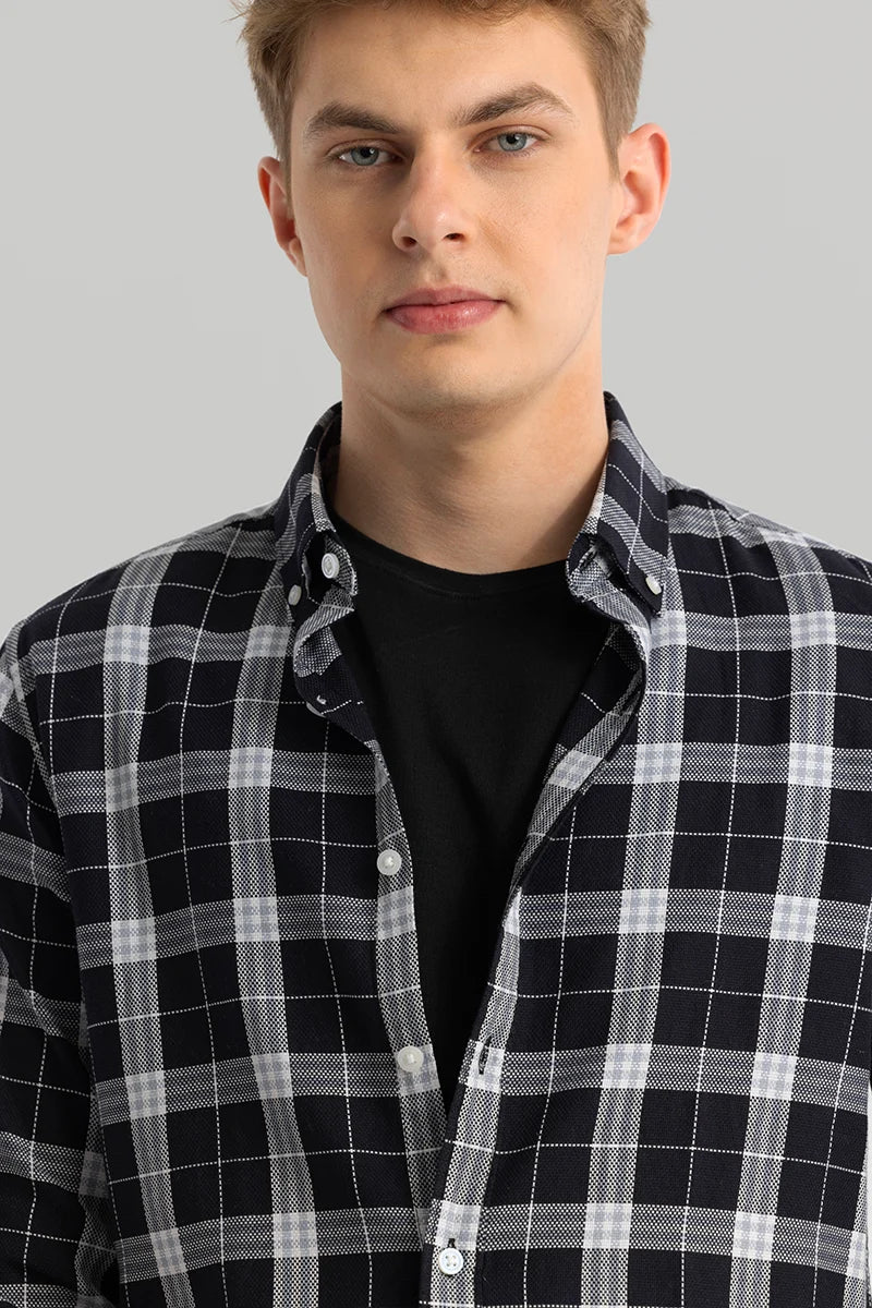 Fleur Black Checks Shirts