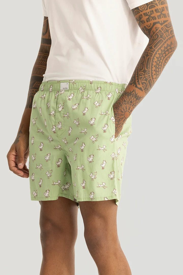 Maria Light Green Printed Boxers