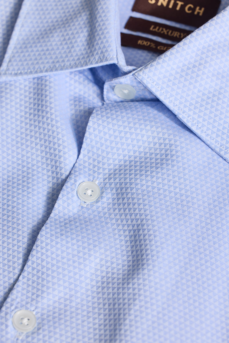 Light Blue Self-Design Shirt