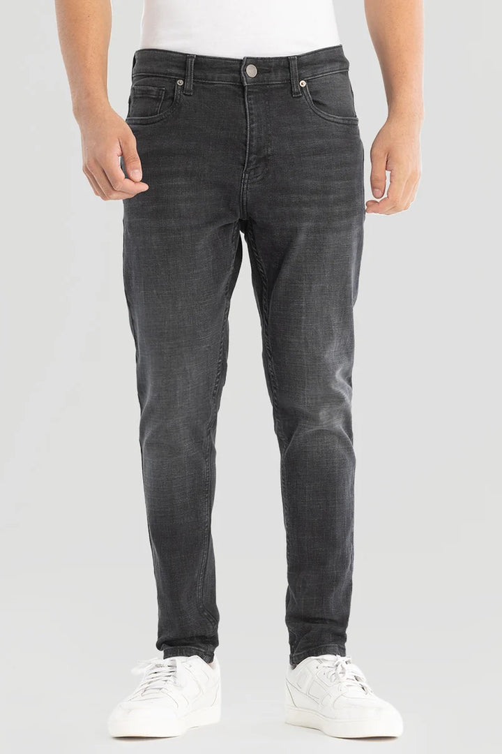 Charcoal Grey Plain Skinny Fit Jeans