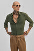 Olive Stretchable Slim Fit Shirt