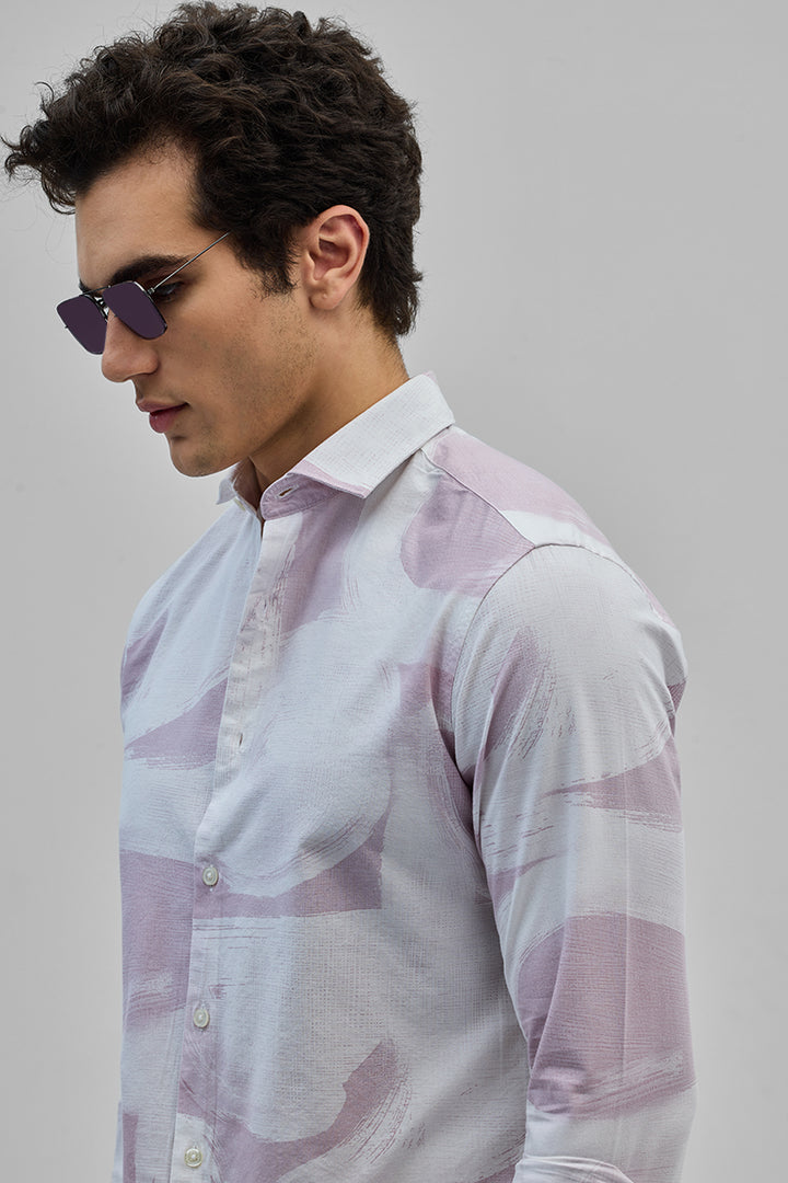 Lilac Abstract Slim FIt Shirt