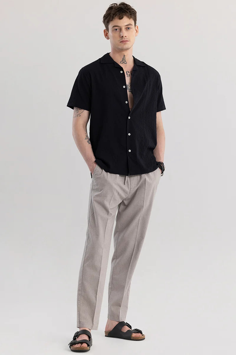 Mystique Black Plain Shirt