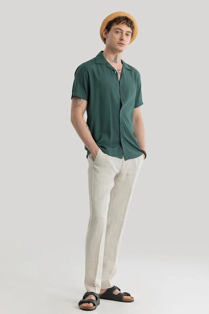 Bianca Dark Green Plain Shirt