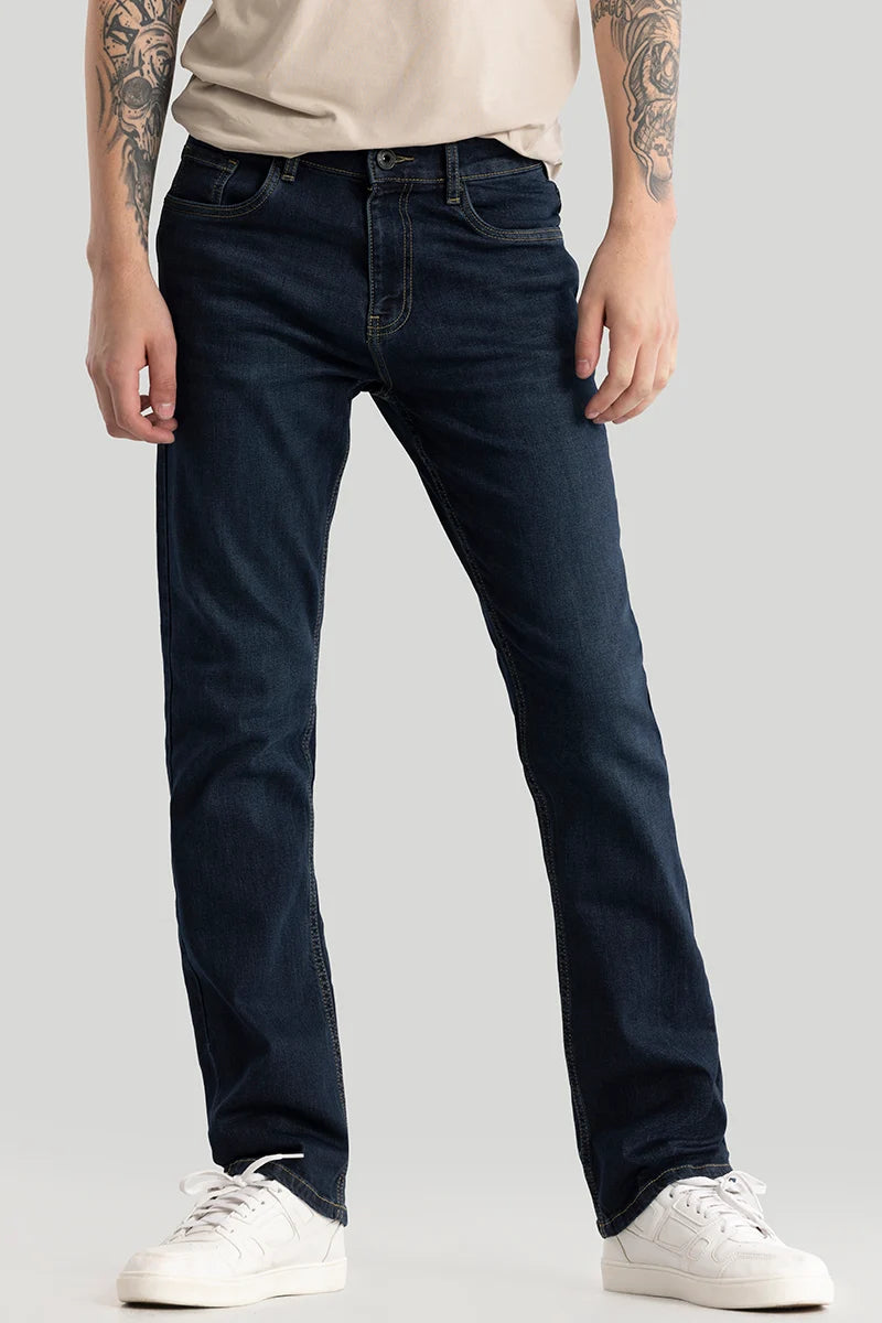 Kari Dark Blue Straight Fit Jeans