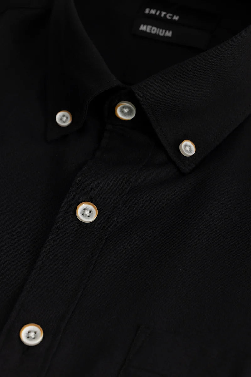 Vidar Black Plain Shirts