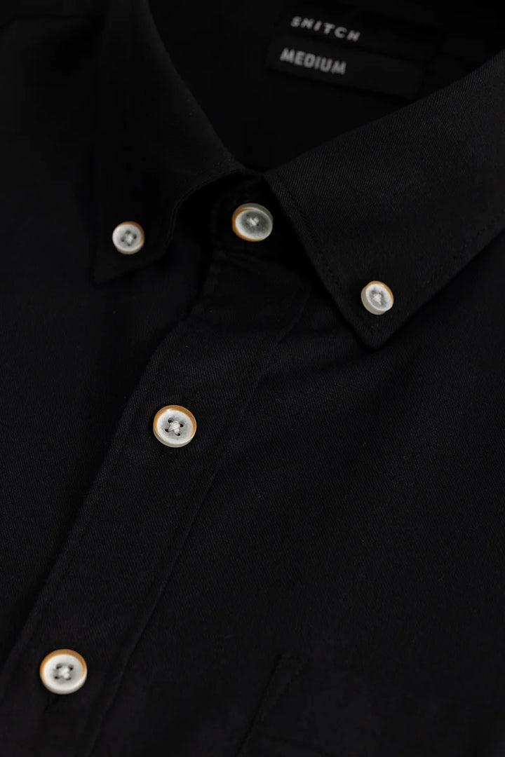 Vidar Black Plain Shirts