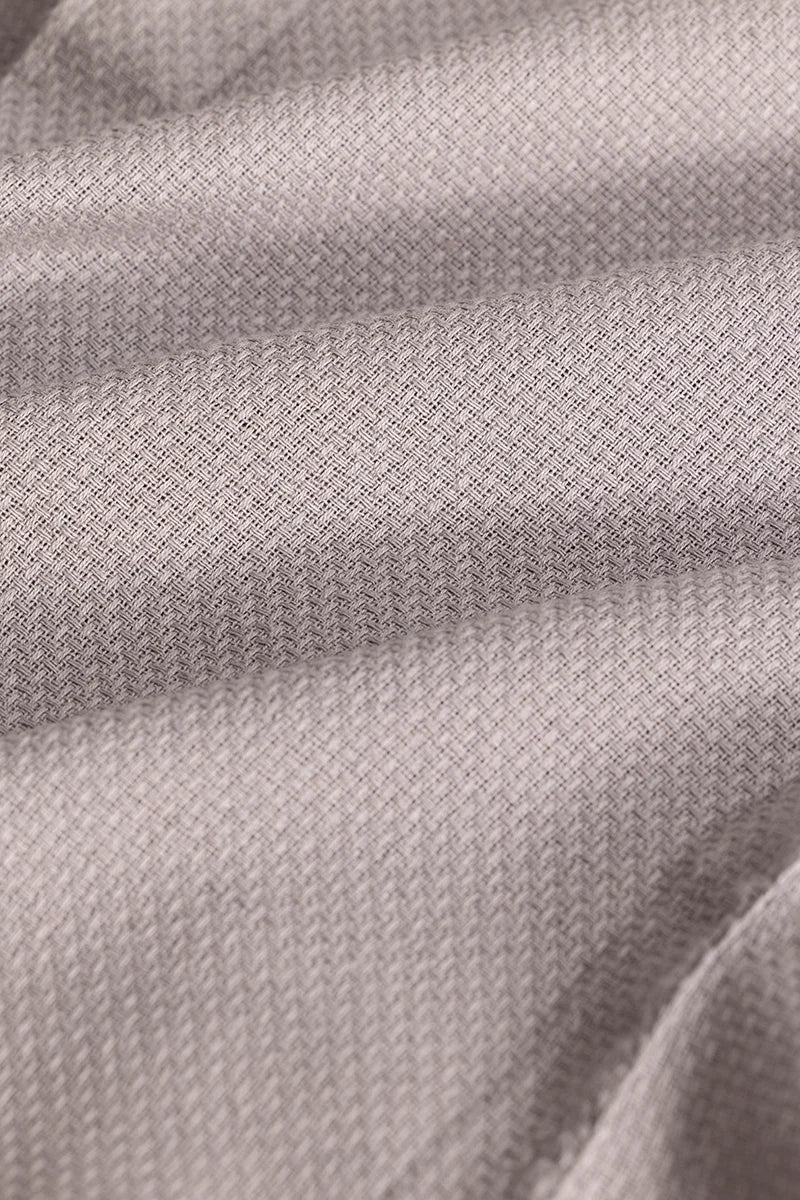 Light Grey Woven Mandarin Shirt