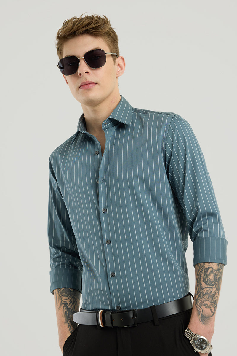 Teal Stripes Shirt