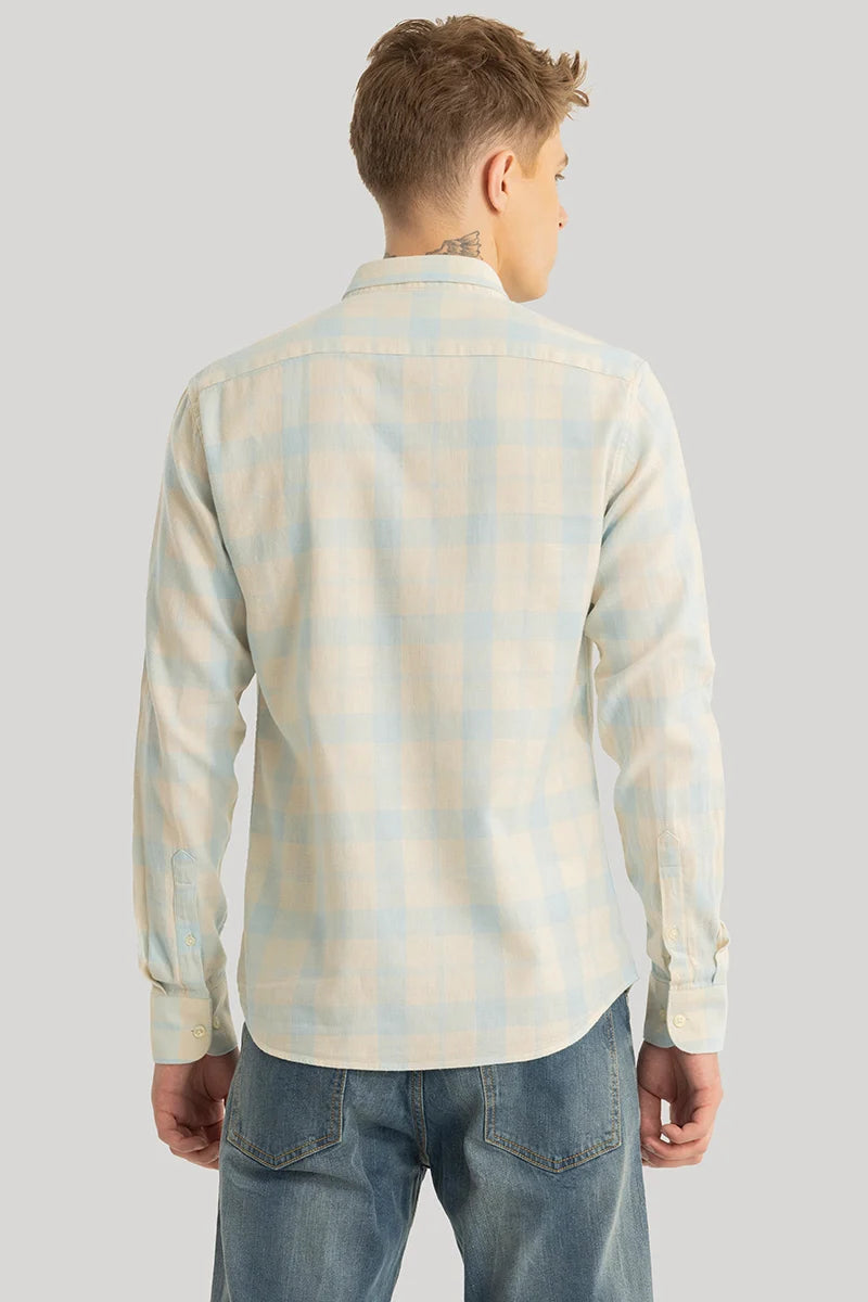 Axis Light Blue Checks Linen Shirt