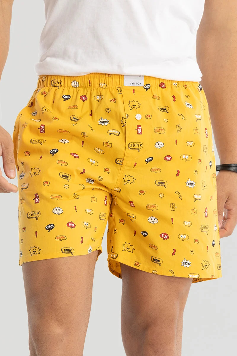 Yellow Printed Boxers