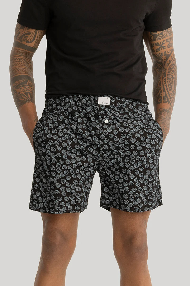 Nico Black Printed Boxers