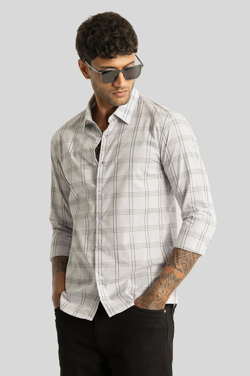 Margaux Grey Checks Shirt