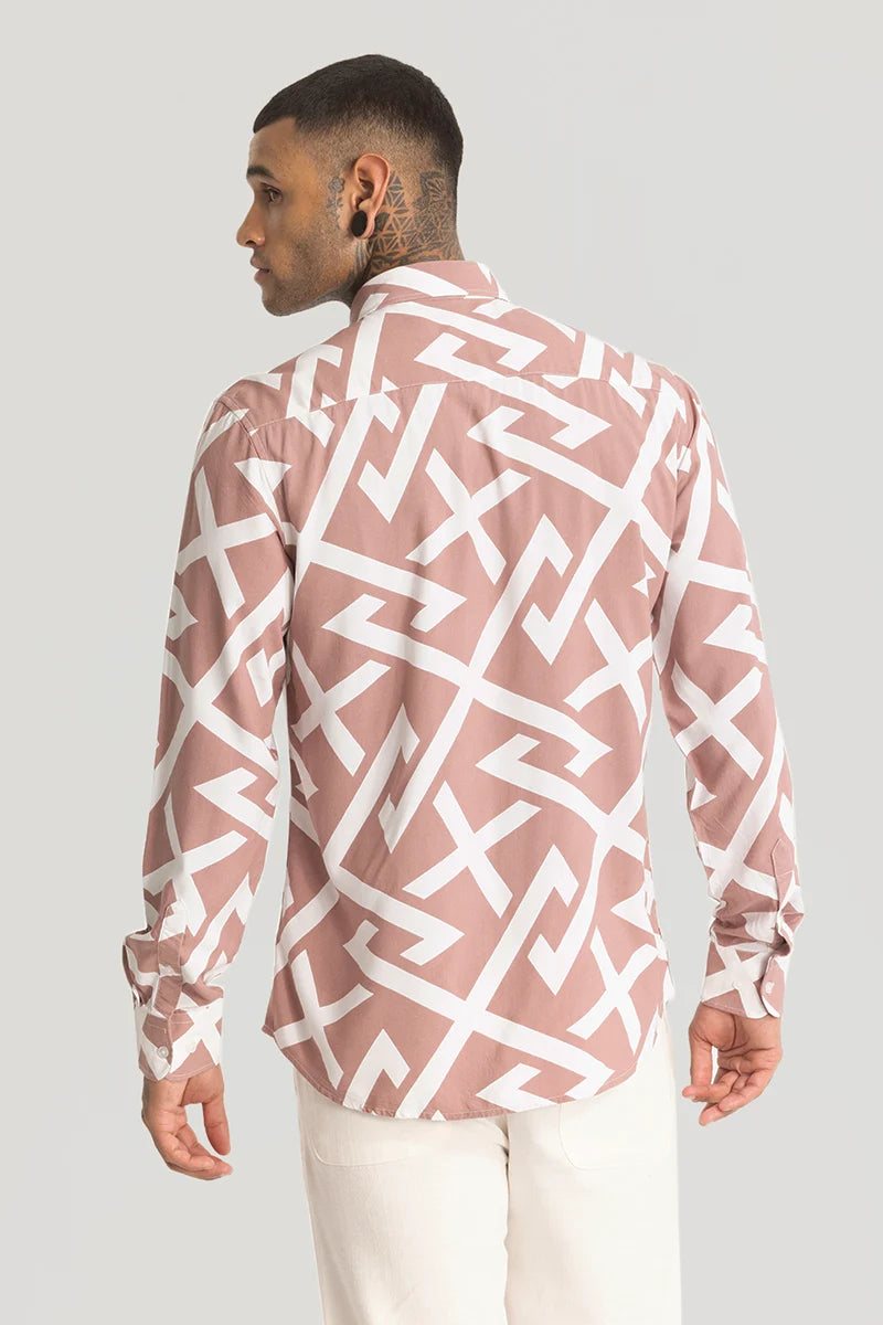 Light Pink Abstract Printed Shirt