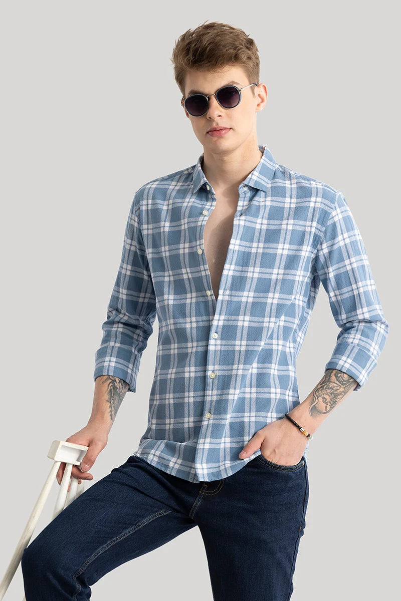 Freydis Blue Checks Shirts