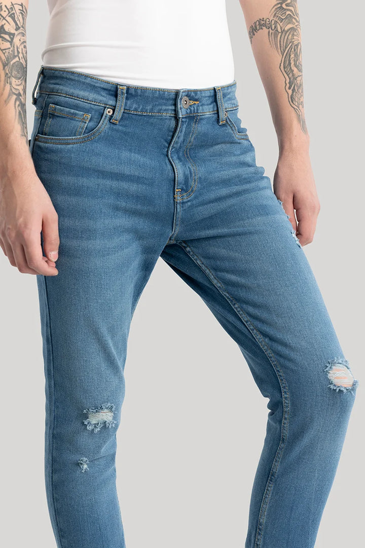 Pascaline Blue Distressed Slim Fit Jeans