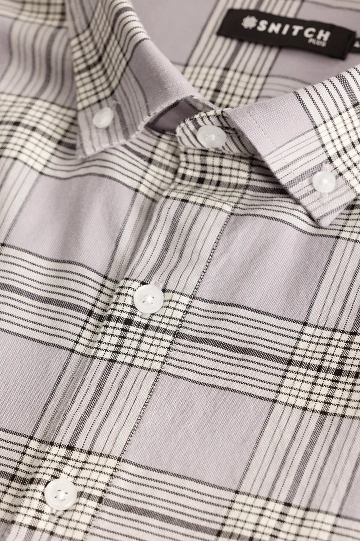 Lilac Oxford Checks Plus Size Shirt